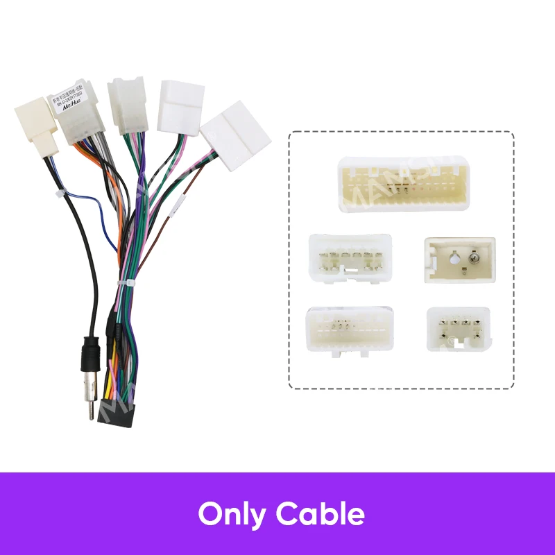 MAMSM For TOYOTA BB 2006 9 Inch Car Radio Fascia Frame Stereo Panel Wiring Harness Power Cord Android Dash Fitting Panel Kit