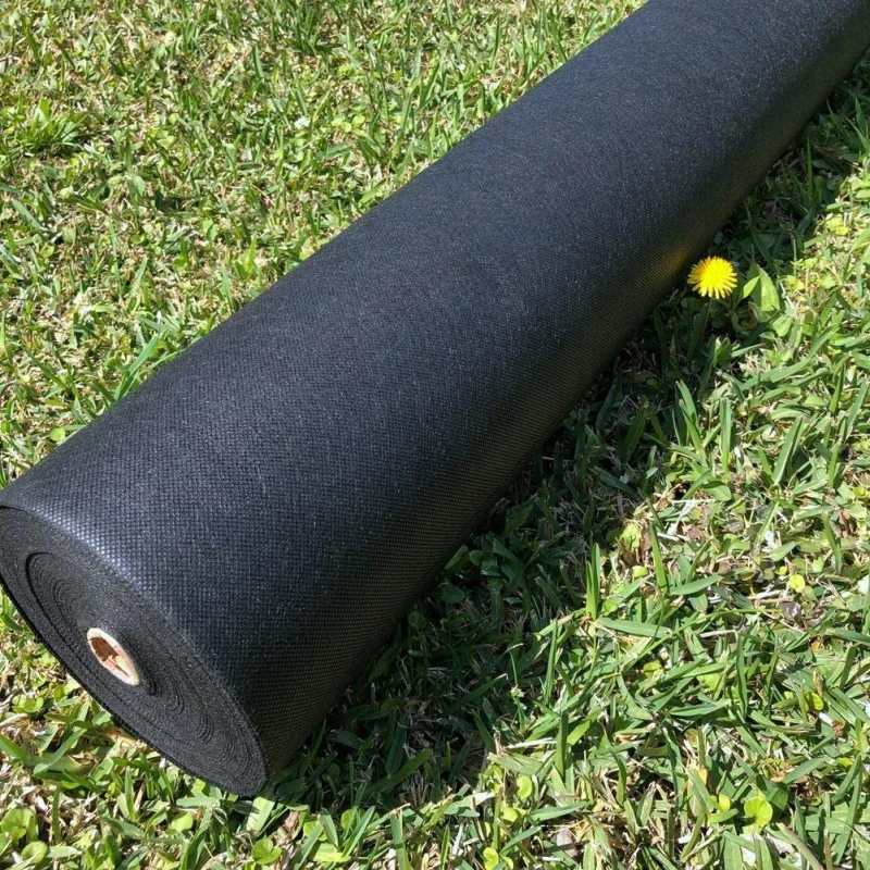 Heavy-Duty Black Garden Weed Barrier Fabric - Non-Woven Landscape Cloth For Lawn, Yard Beautification & Weed Control, Water Perm