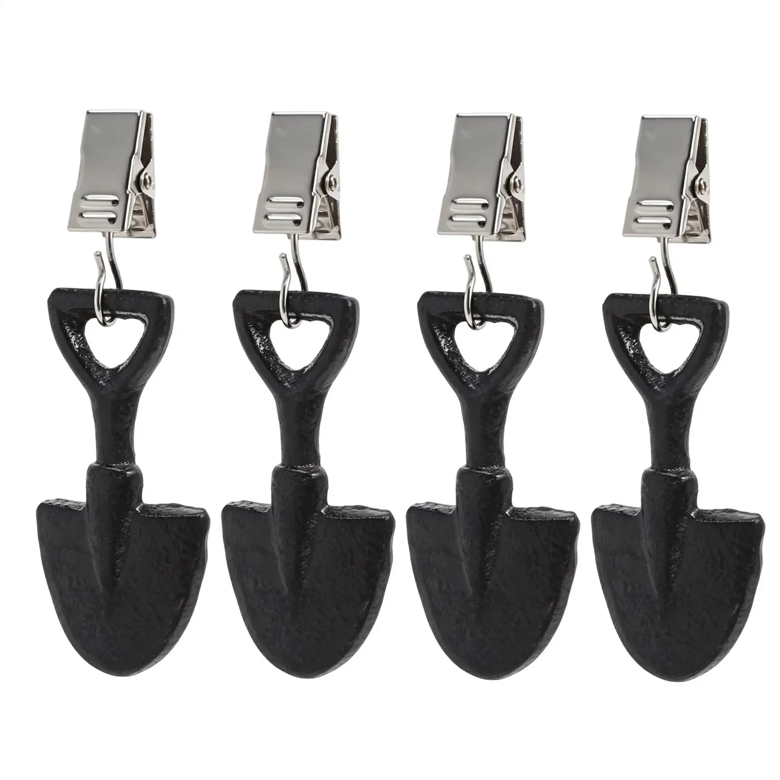 Tablecloth Counterweight 4 Pcs Windproof Heavy Clip Shovel Shape Metal Pendant Table Cover Weight For Patio Picnic Garden Caming