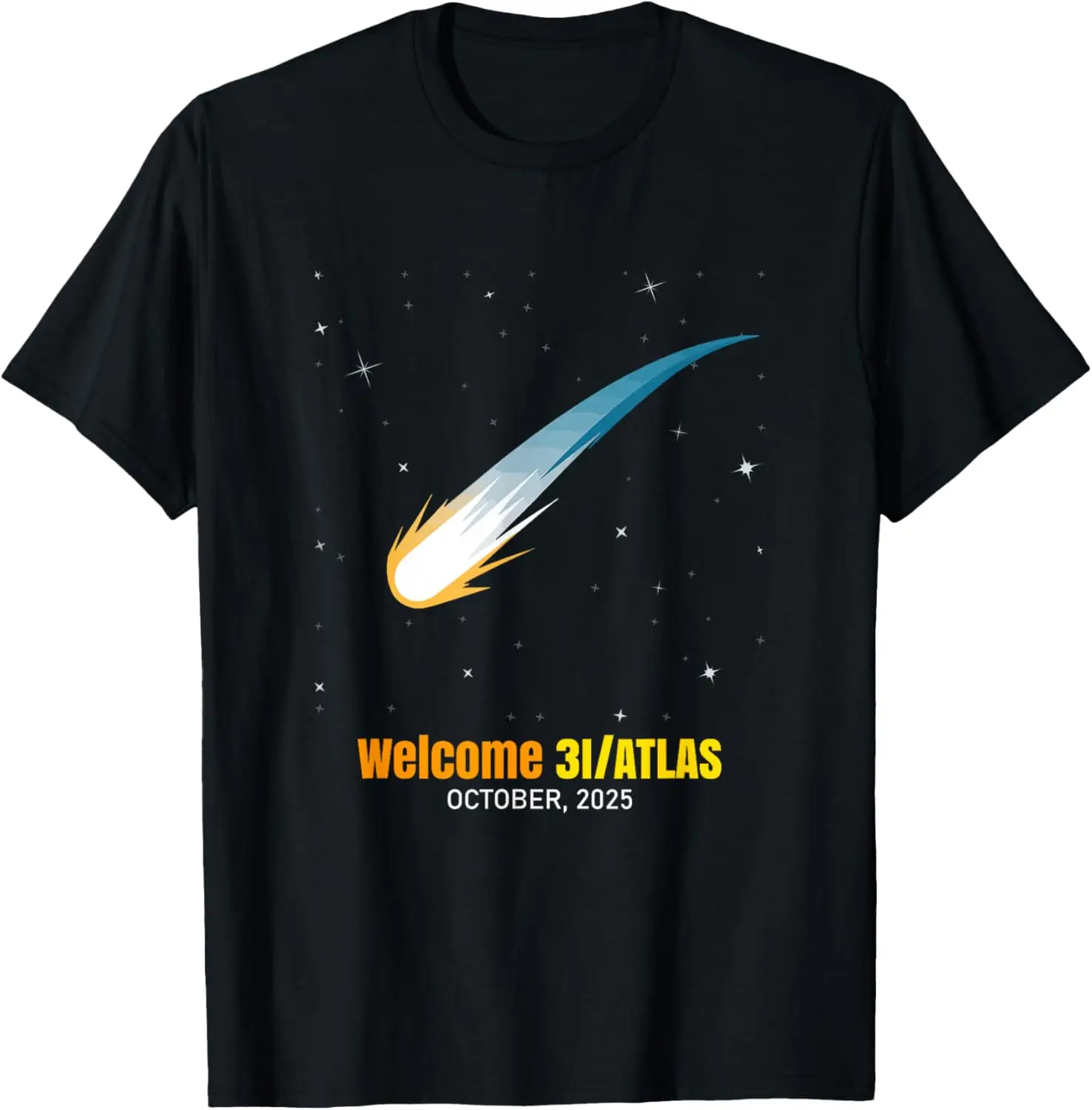 3I/Atlas 2025 Interstellar Comet Astronomy Space Artwork  Custom Printed Graphic T Shirts Casual Short Sleeve Tee Camisas