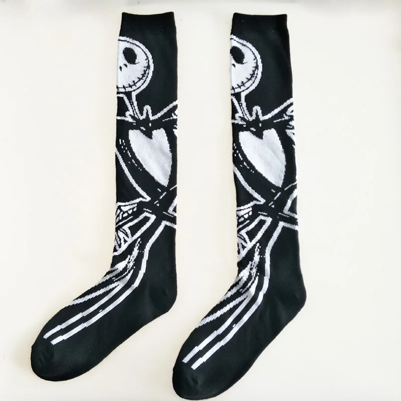 Fashion Harajuku Knee High Women Socks Streetwear Moon Star Gothic Punk JK Girl Sock Skull Cool Japanese Korean Long Sox