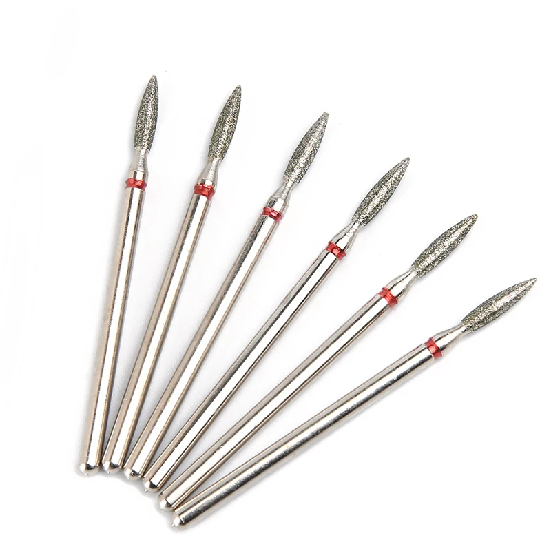 Brocas de diamante para uñas, fresa profesional para limpieza de piel muerta, salón de uso doméstico, accesorio de manicura y pedicura, 6 uds.