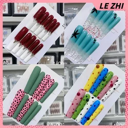 10 Pcs Xxl Long Square Handmade Press On Nails Art Cheap Wholesale French Rhinestone Fake Nails Party Sticker
