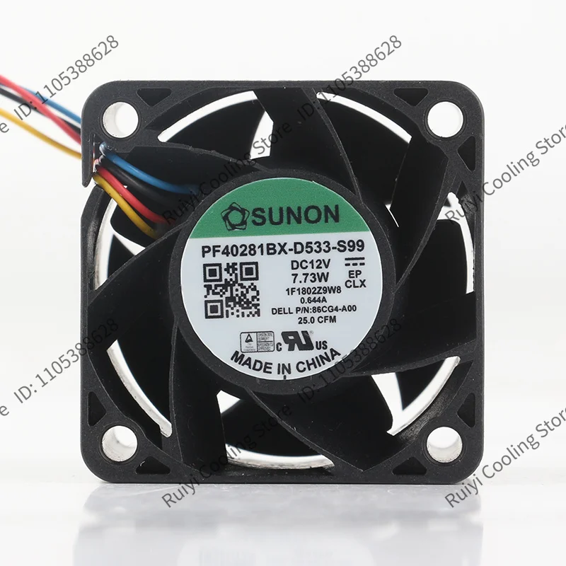 SUNON PF40281BX-D533-S99 4 cm 4028 12V 7.73W 4-pin PWM cooling fan