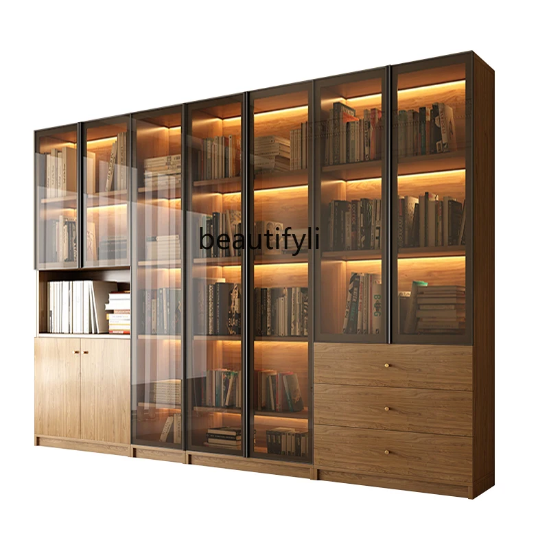 

Modern Minimalist Bookcase Living Room Display Home Floor Wall Bookshelf Locker Integrated Combination