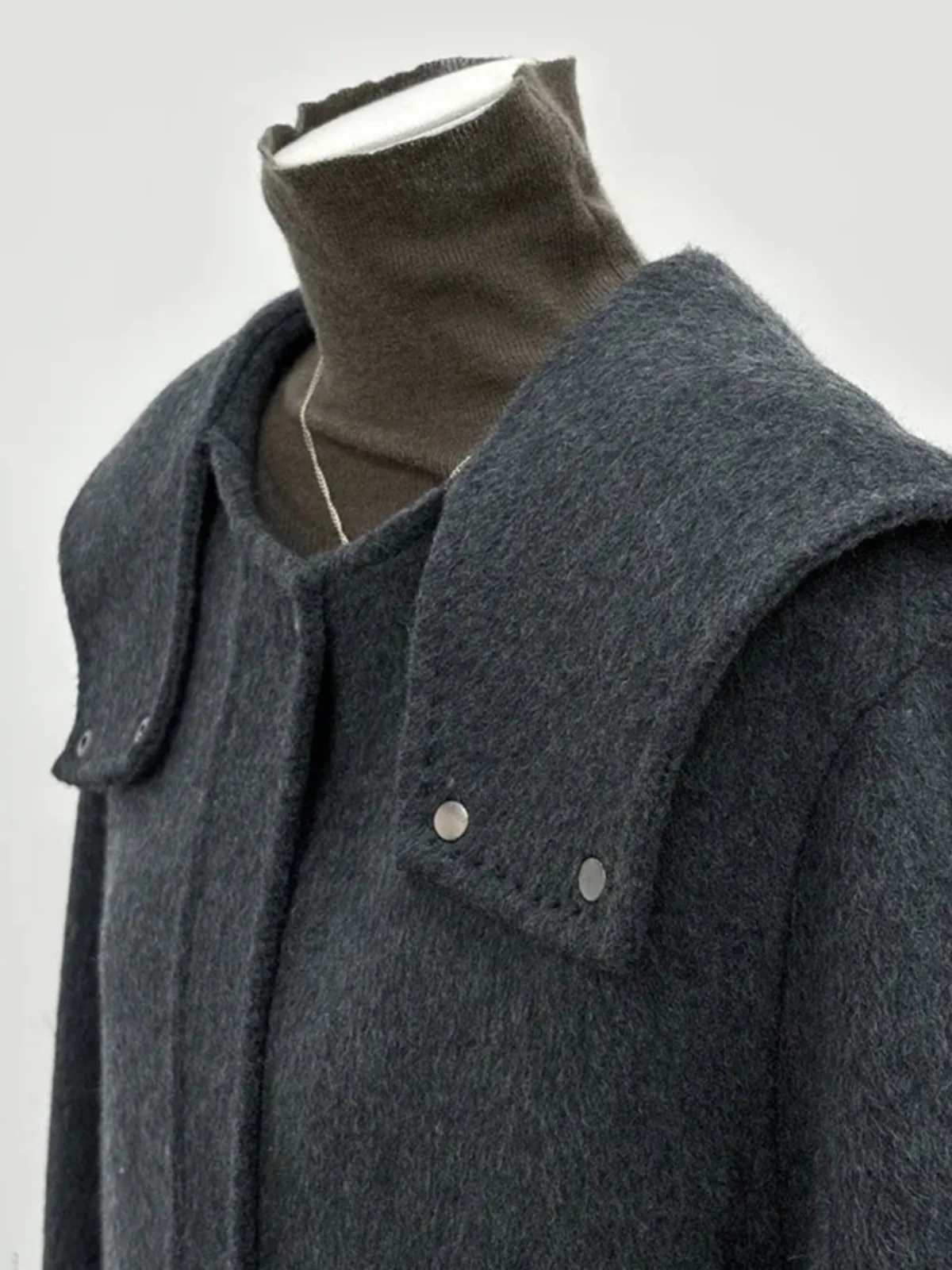 Korean Style Hooded Woolen Coat Women's Autumn Winter New Long Loose Slimming Simple Commute Woolen Jacket Straight Tube Type