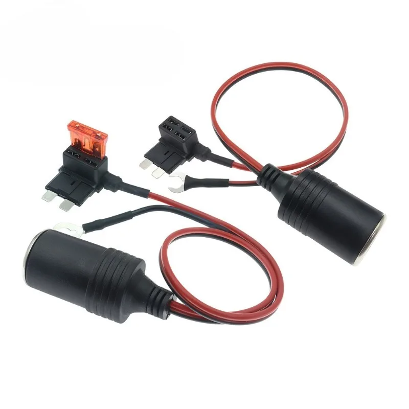 16AWG Pure Copper Car Cigarette Lighter Female Socket Adapter Cable Vehicle Power Plug Connector For 12V Car Accessories Wiring