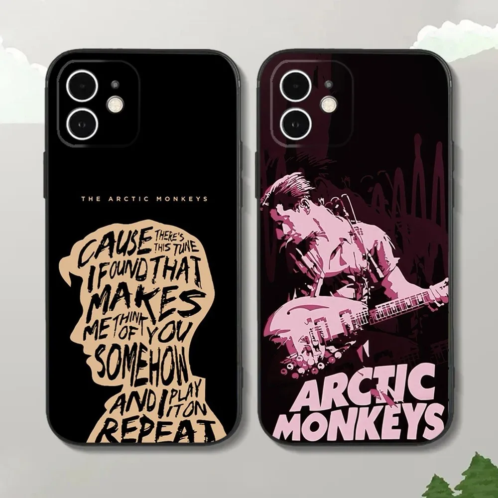 

A-Arctic Rock Monkeys Phone Case For iPhone16,15,14,13,12 Mini 11 Pro XR,X,XS,MAX 7,8 Plus Silicone Cover Soft Black