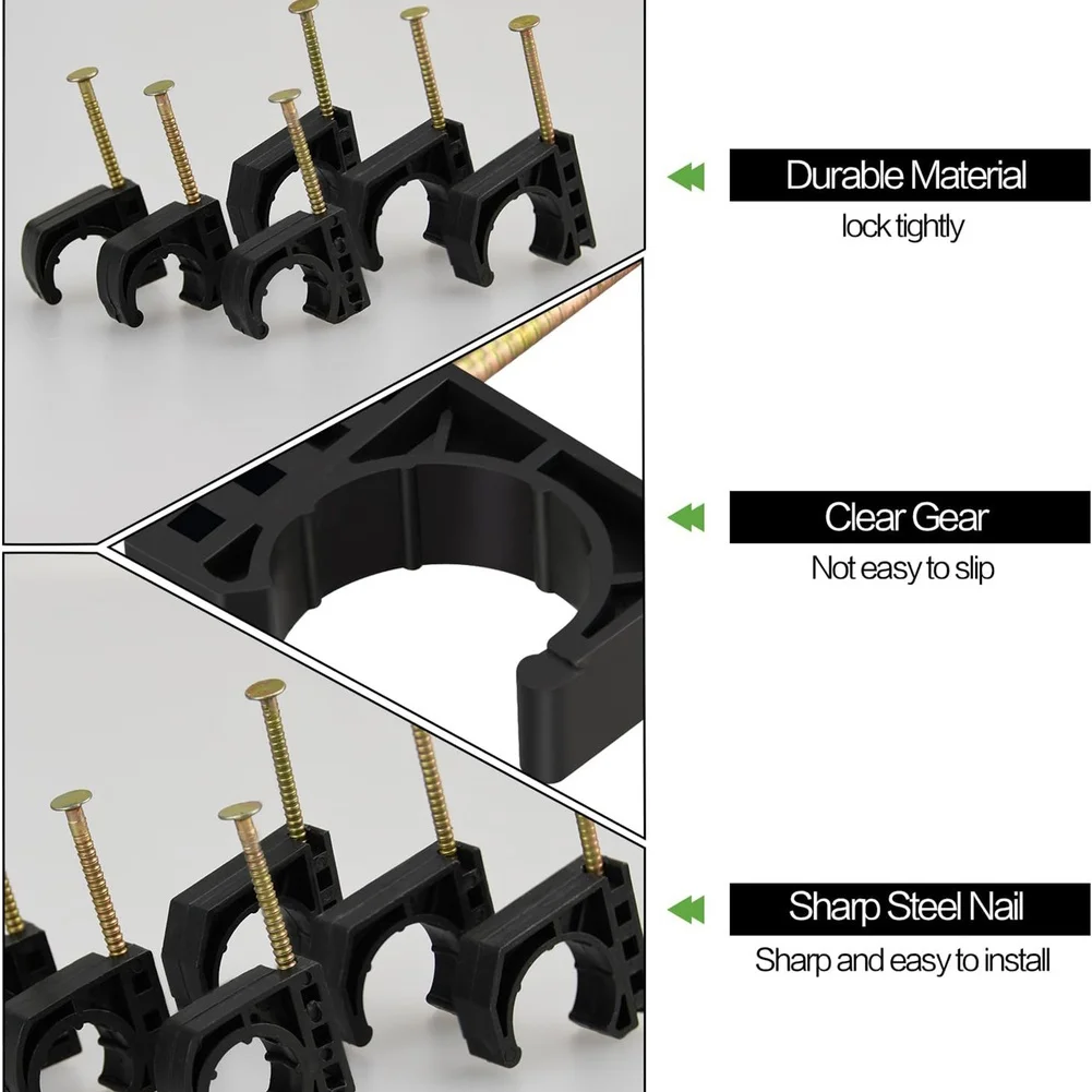 50Pcs 1/2 Inch J Hook Pipe Clamp With Nails Hose Pipe Tube Clamps Pipe Strap Hanger Clamp For PEX Copper CPVC PVC Metal Pipe