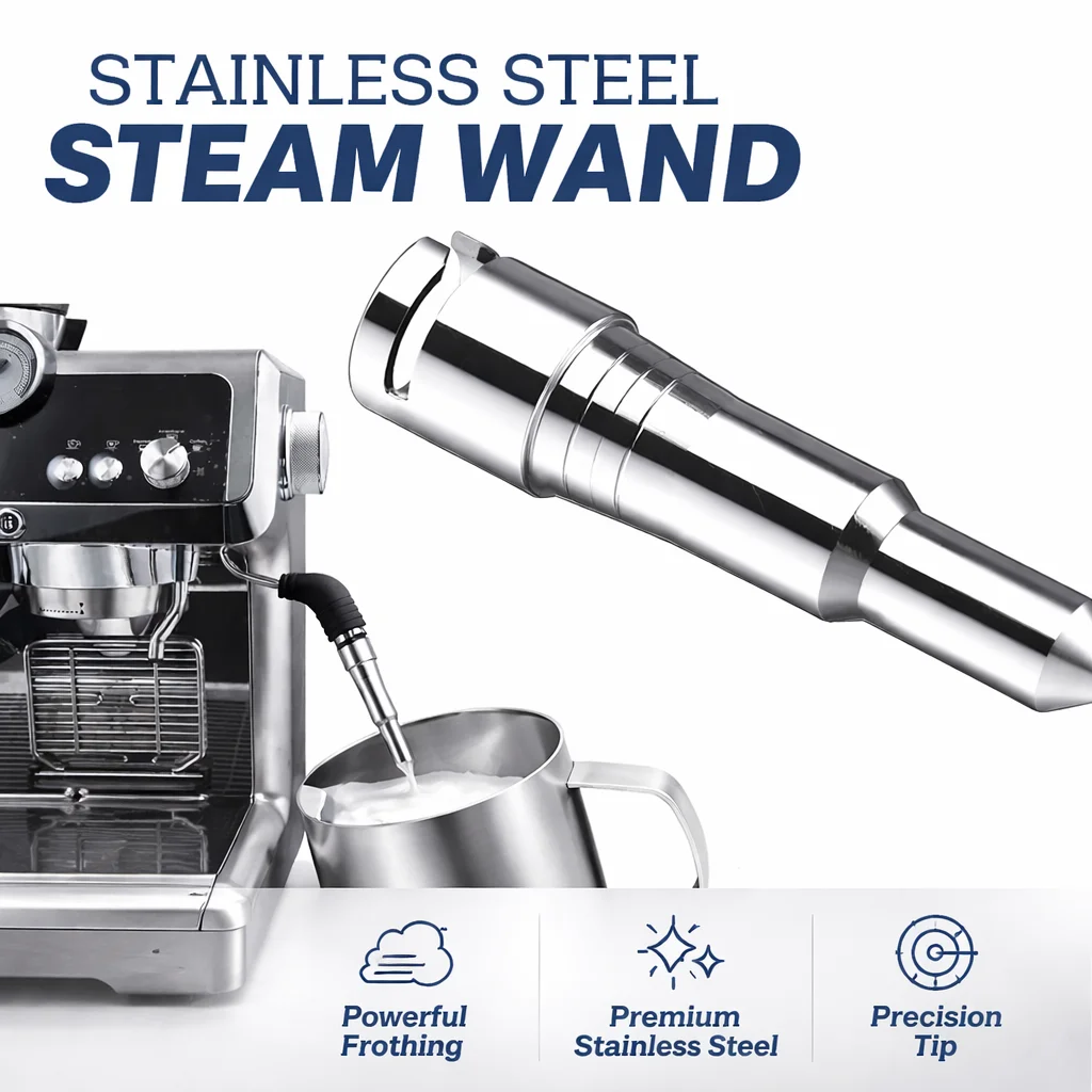 New Universal Clip-On Steam Tip For Coffee Machines Stainless Steel Espresso Frothing Wand Accessory