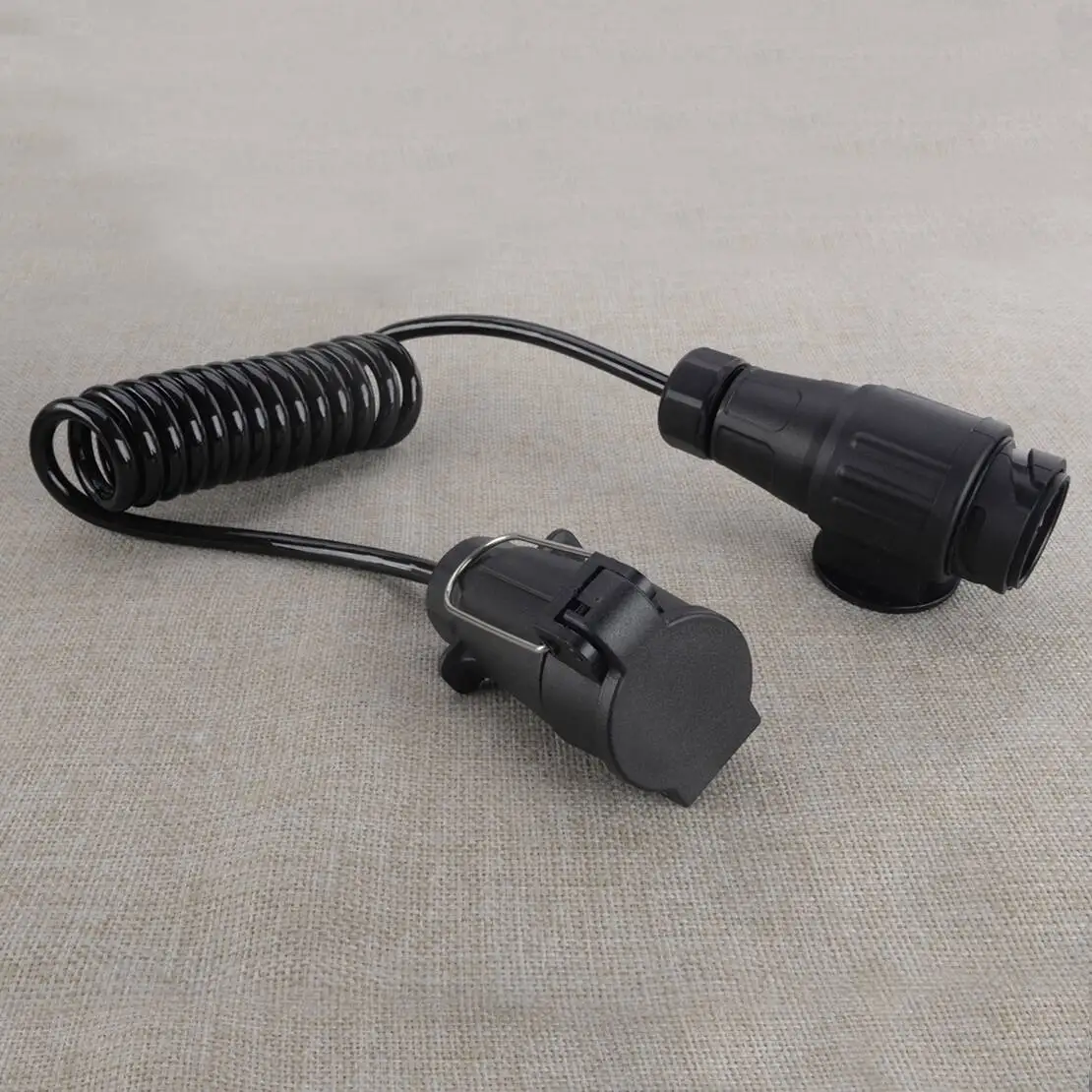 7 Pin to 13 Pin Plug Curly Extension Cable Wire Lead Towing Conversion Adapter Fit For European Trailer Motorhome Caravan
