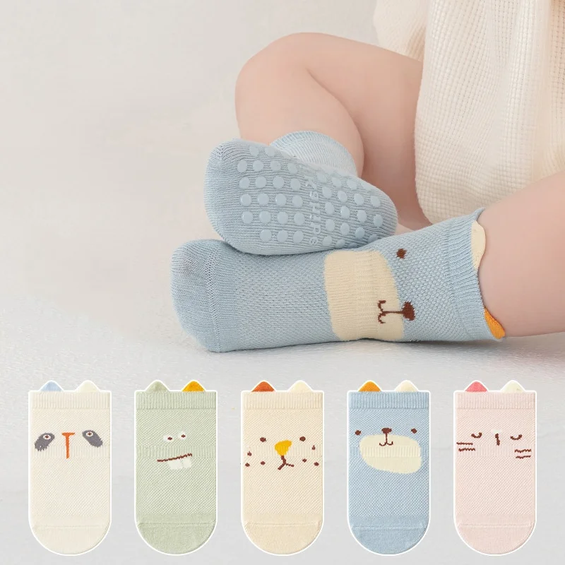 0-5Years الكورية لطيف شبكة الجوارب الصيف رقيقة القطن العظم الطفل الجوارب للفتيات والفتيان الأطفال طفل عدم الانزلاق جوارب يمكن السير بها على الأرض