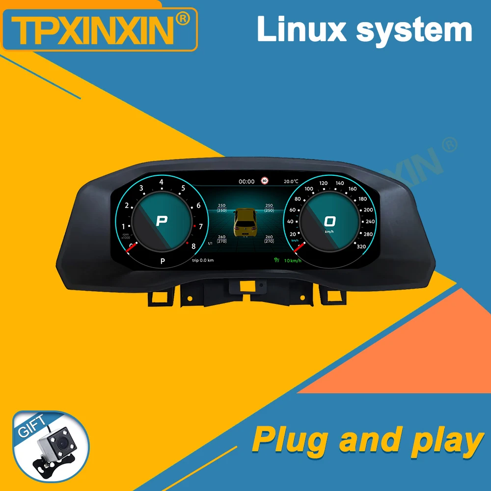 For Volkswagen Amarok 2017-2020 Digital Cluster Car LCD Dashboard Panel Virtual Cockpit Instrument Speedometer Screen Unit