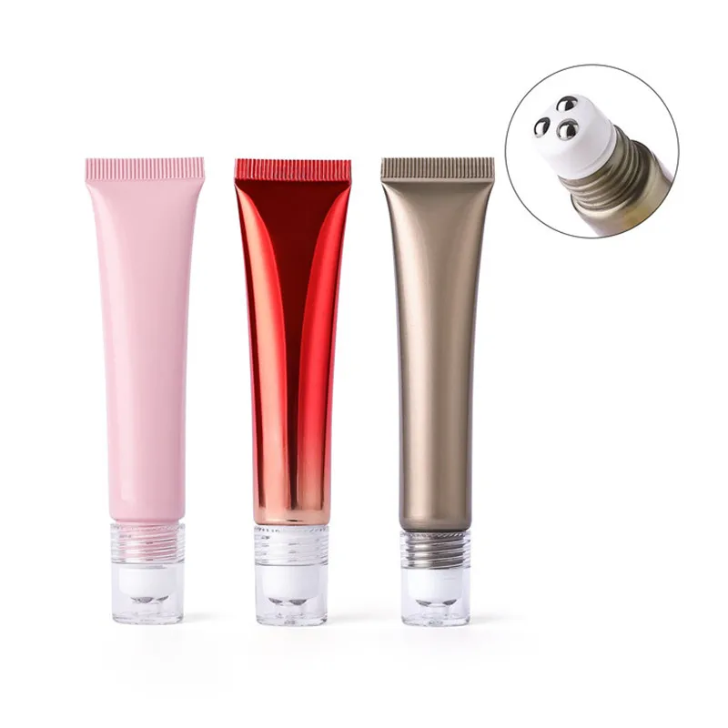 15g 20g Empty Eye Cream Roll Roller Ball Bottle Emulsion Squeeze Soft Tube Cosmetic Perfume Liquid Container Refillable Bottle