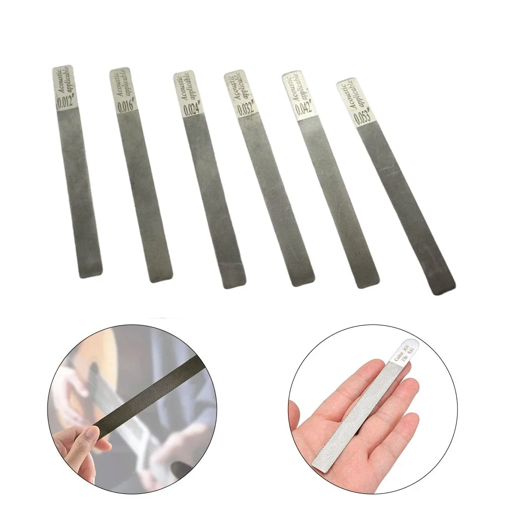 6pcs Set Guitar /Ukulele Optional Nut File Fret Crowning Slot Filing Luthier Tool Repair Kit Guitar Polished Instruments Parts