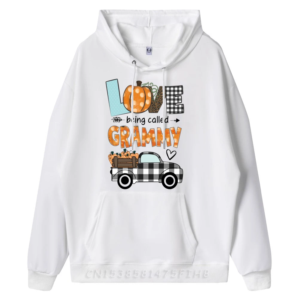 Love Being Called Grammy Pumpkins รถบรรทุกฤดูใบไม้ร่วงฮาโลวีนน่ารักขนาดใหญ่ Hoodie แขนสั้น Tee Hoodie Cinco De Mayo