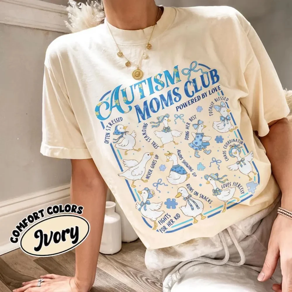 Autism Moms Club T-Shirt, Awareness Mama Goose Tee, Accept Understand Love Inclusion Shirt