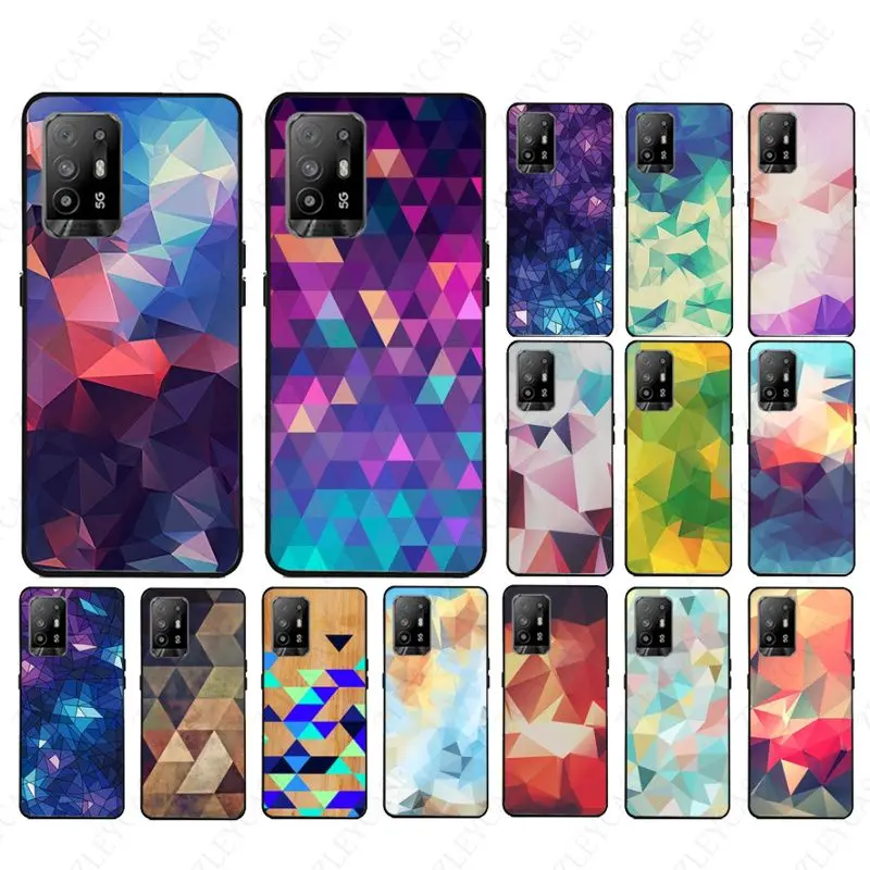 Blue Purple Diamond mirror broken fragments Phone cover For OPPO A94 A74 A9 A5 A53 A73 A57 A76 A96 A54 A78 A95 A98 A72 5G Cases