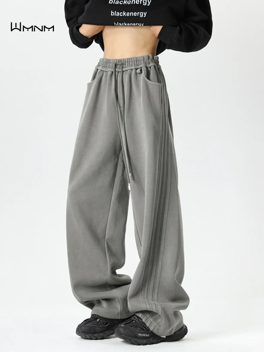 

Мужские спортивные брюки American Sle Tee Bars: осенняя новинка, трендовые, плотные, в стиле хип-хоп, прямые, широкие, повседневные