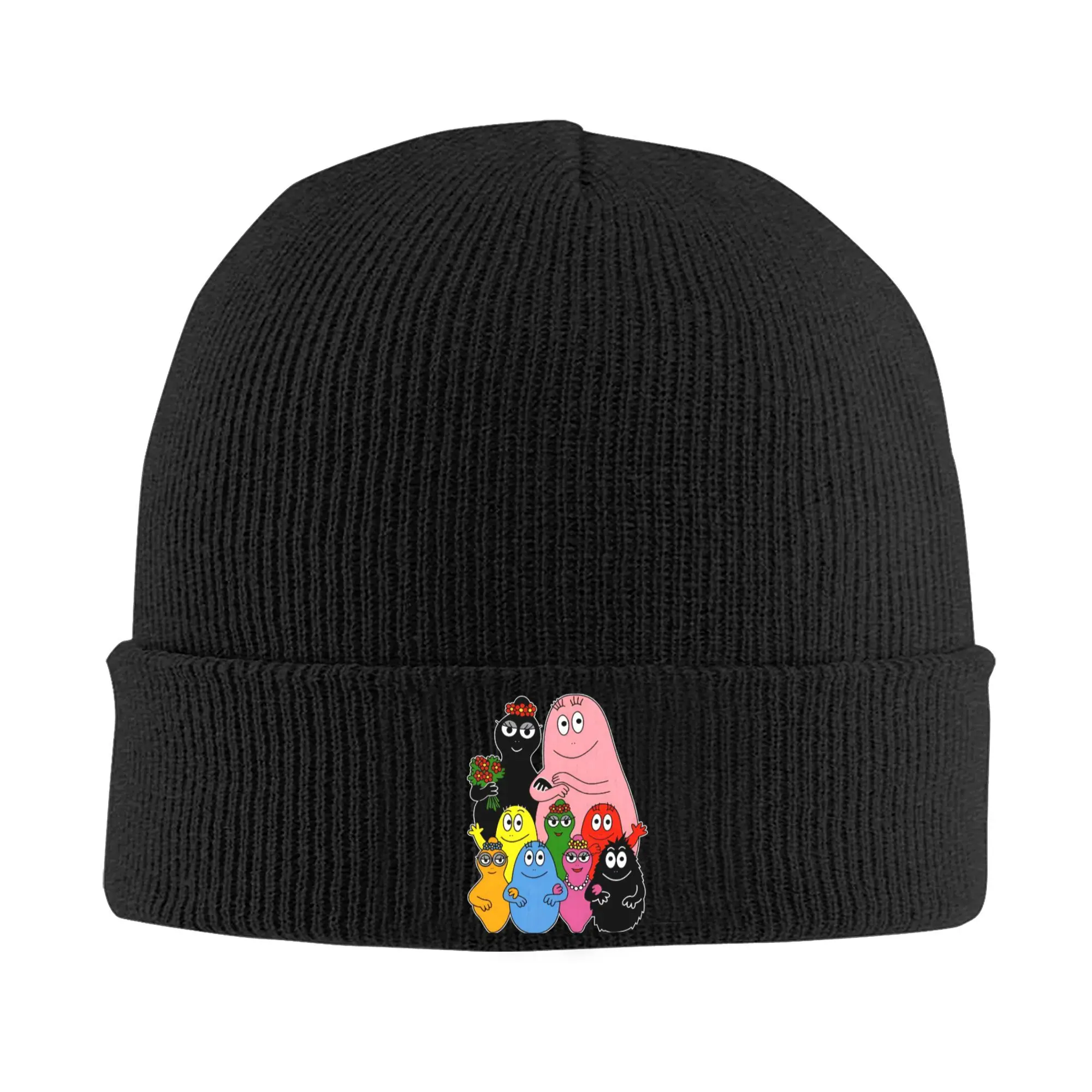 Les Barbapapa Funny Cartoon Knitted Hat Women Men Skullies Beanies Autumn Winter Hip Hop Acrylic Family Anime Cute Casual Caps