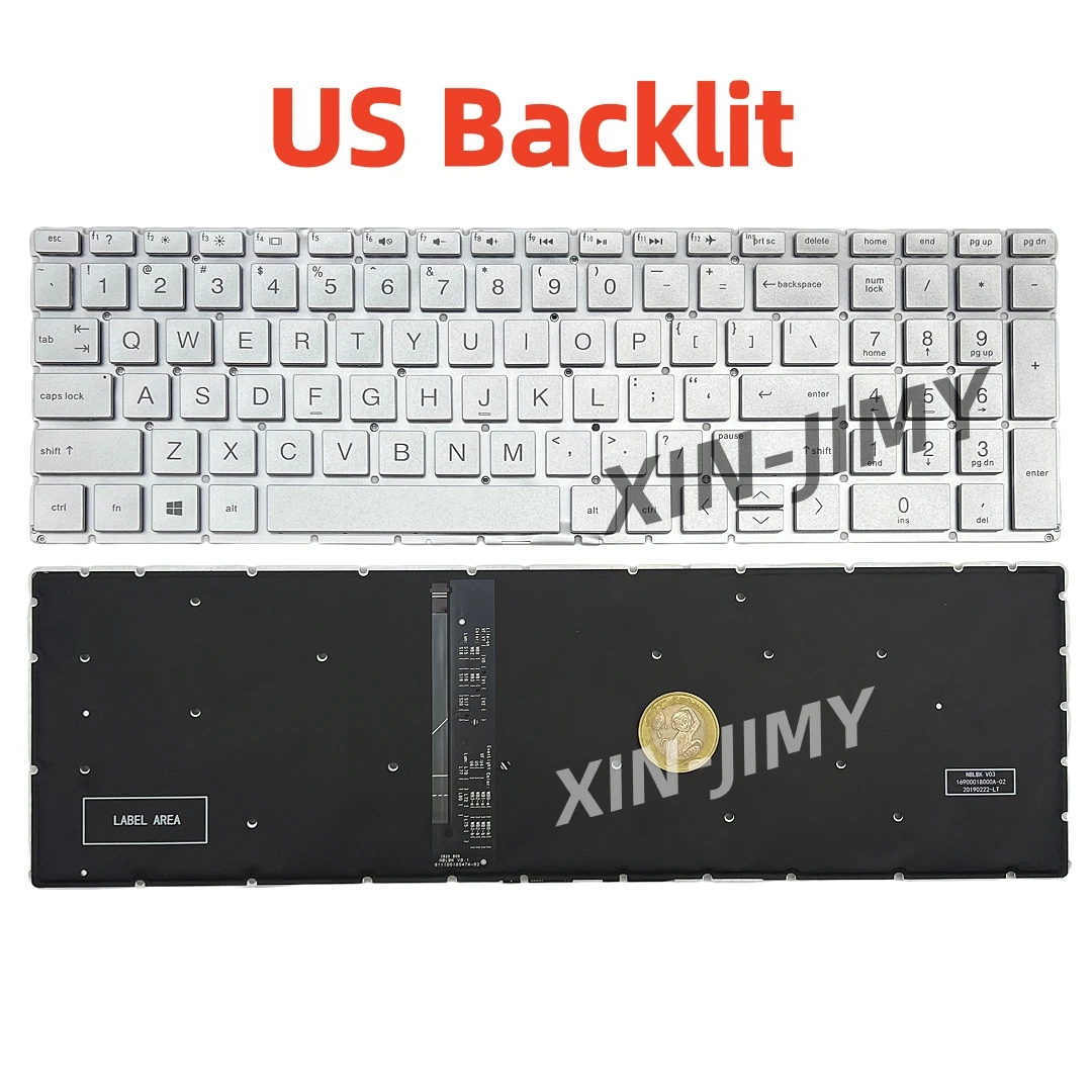 15-DA US for HP Pavilion 15-DA 15-DR 15T-DA 15-DB 15T-DB 15-DX 250 255 Keyboard US sliver