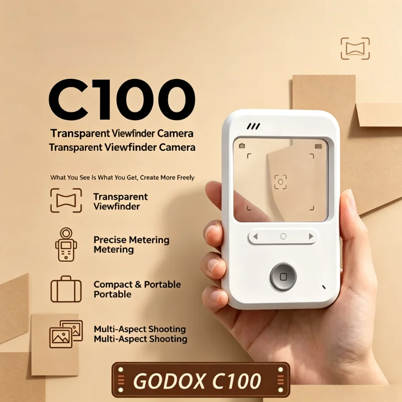 C100 Transparent Viewfinder Camera Mini Portable Ccd Retro Camera 32g Expanded Storage For Shooting Film Vlog Video Gift