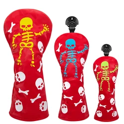 High Quality Golf Club Headcovers Red Skulls #1 #3 #5 Wood Head covers Skulls Design Driver Fairway Hybrid Woods Headcover Blade