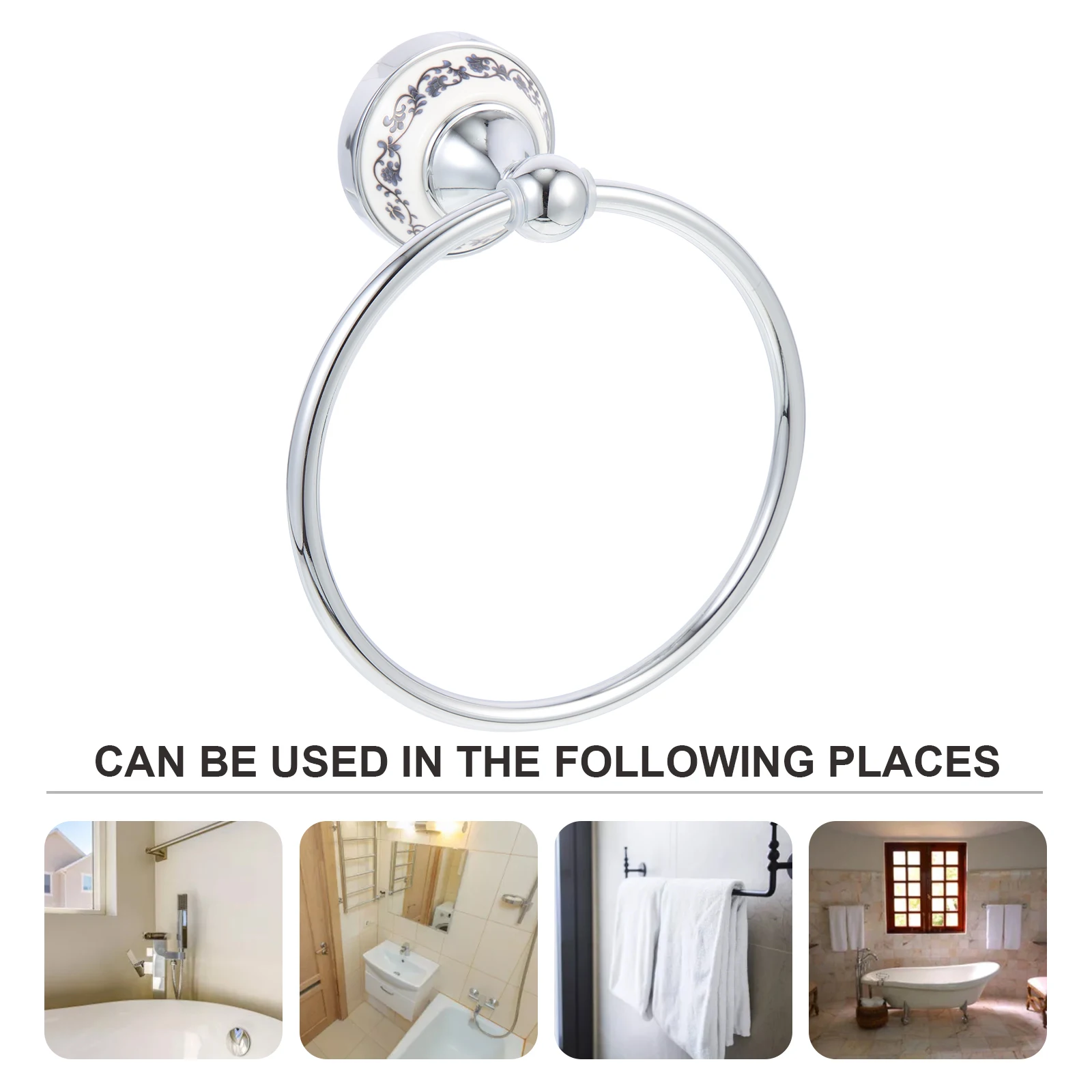 

Premium Stainless Steel Holder Ring Wall Mounted Bathroom Kitchen Storage Hanger Stand Home Supplies Towel Hanging Ring