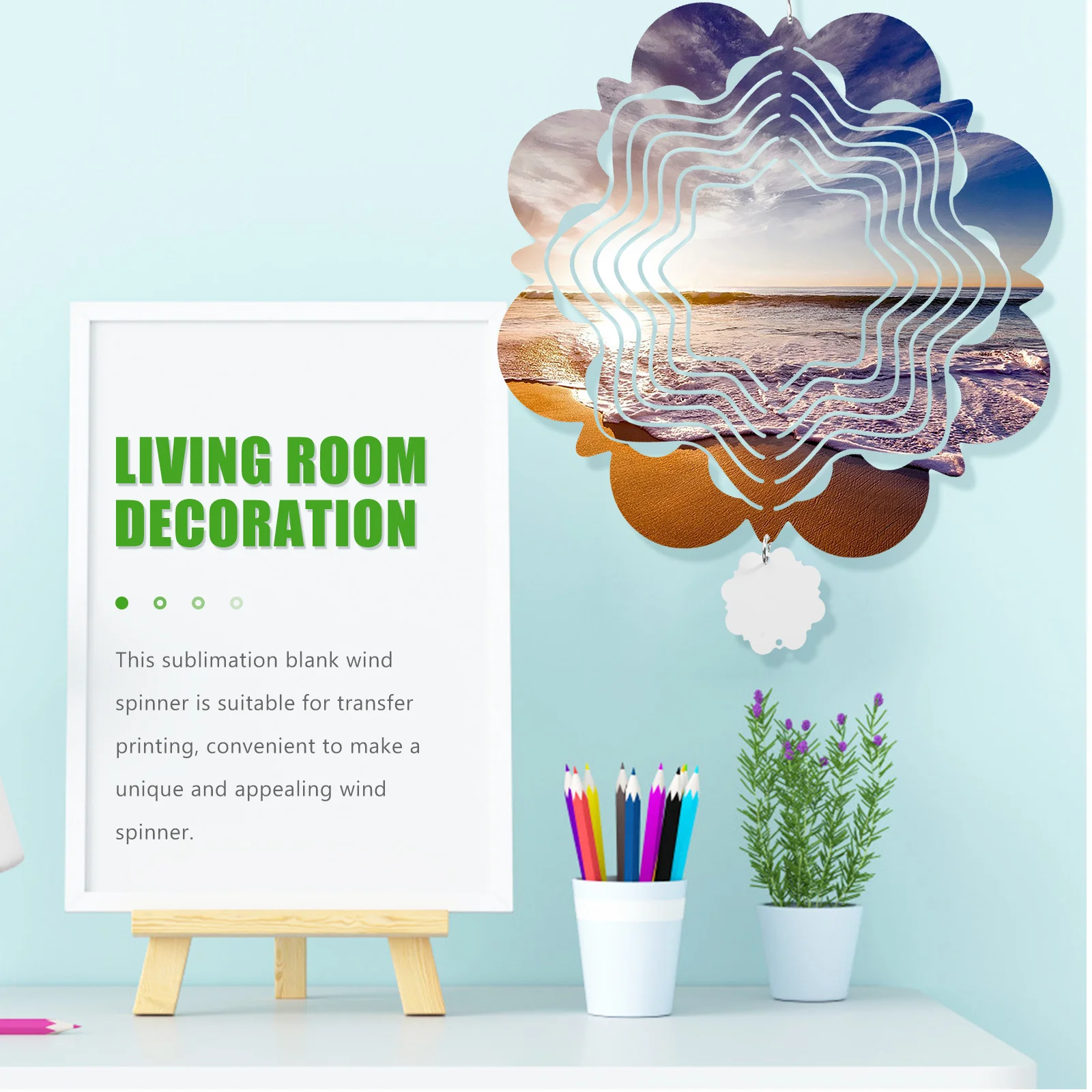 

Metal Aluminum Wind Spinner Sublimation Blank Hanging Wind Spinner Decor for Garden Yard Porch Sublimation Spinners