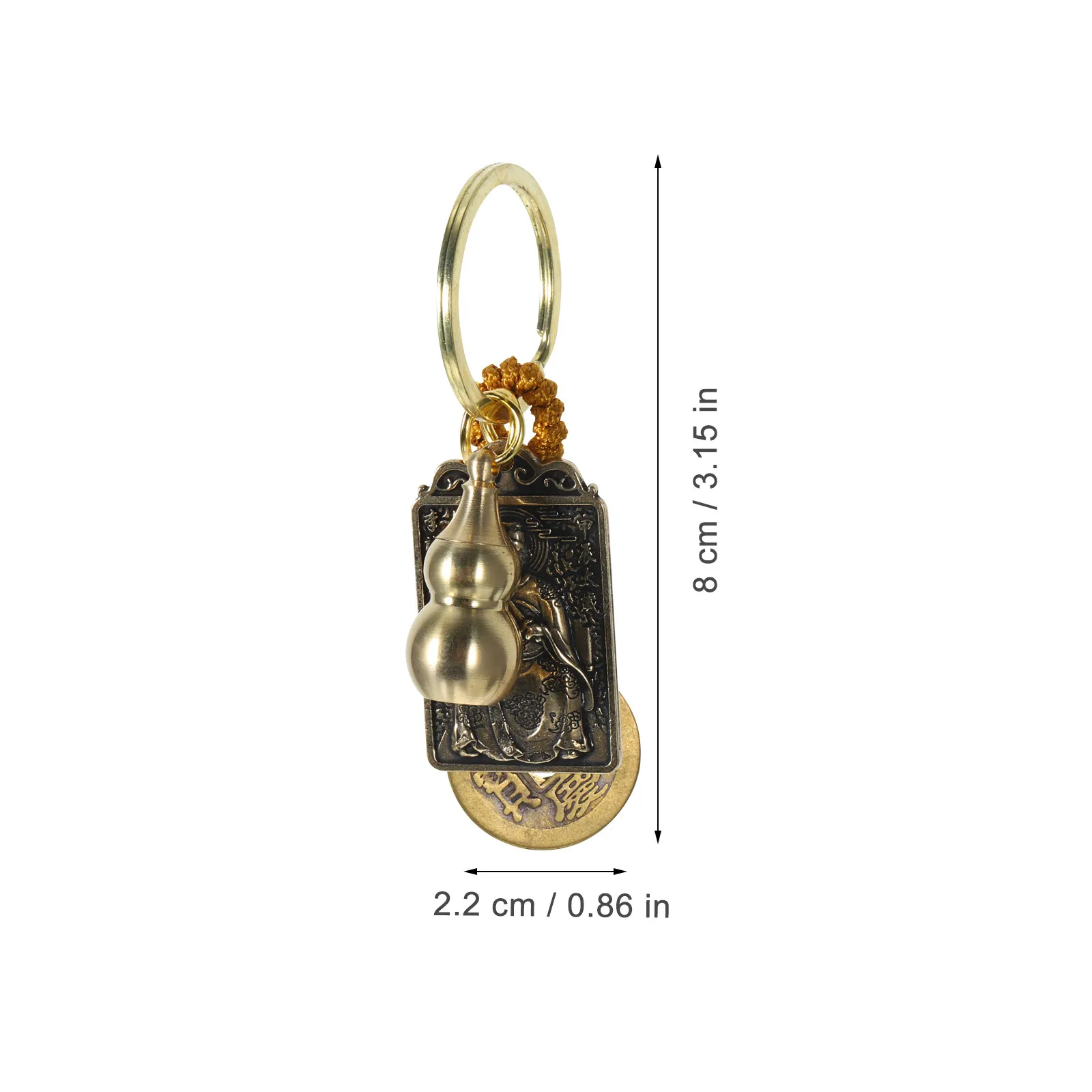 Keychain Pendant Creative Chinese Style Metal Token Decor for Keys Bag Car Auspicious Fortune Amulet Spring Festival