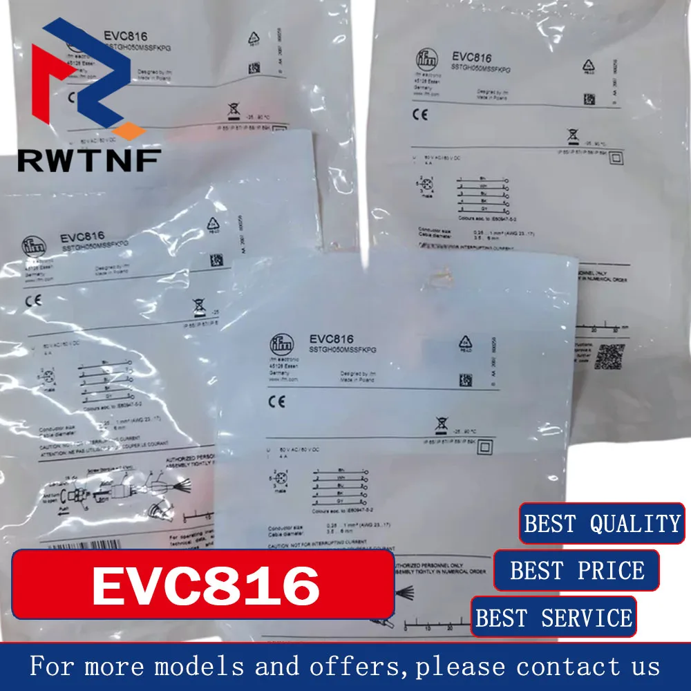 Brand New Genuine EVC816 IFM sensor connection plug,100% original warehouse stock
