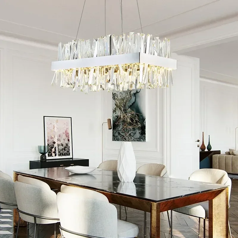 Modern Luxury Crystal Hanging Chandelier Modern Gold Round Pendant Led Lights for Living Dining Table Room Hotel Home Decor Lamp