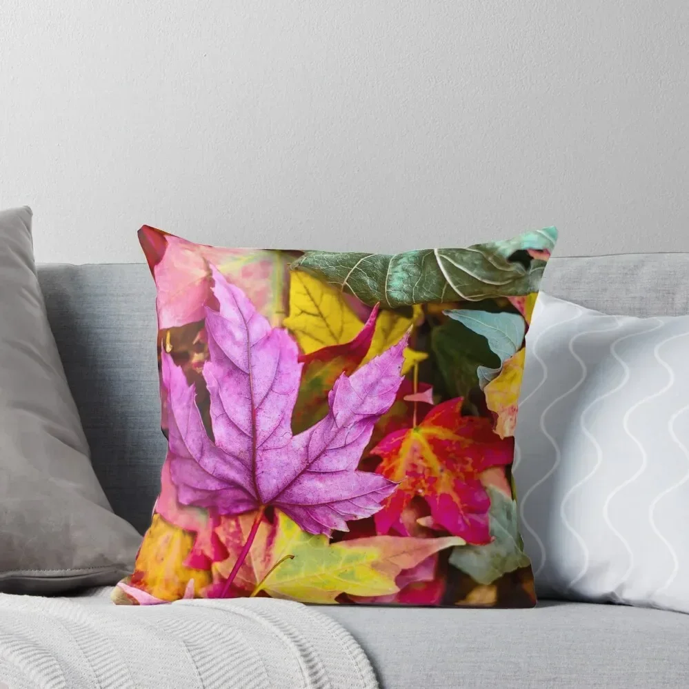 Colorful Crisp Autumn Leaves Throw Pillow Decorative pillow case Anime Pillow Cases luxury decor