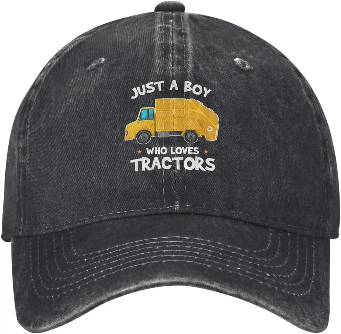 Loves-Garbage-Trucks-Baseball-Cap-Washed-Denim-Adjustable-Casual-Outdoor-Golf-Hat