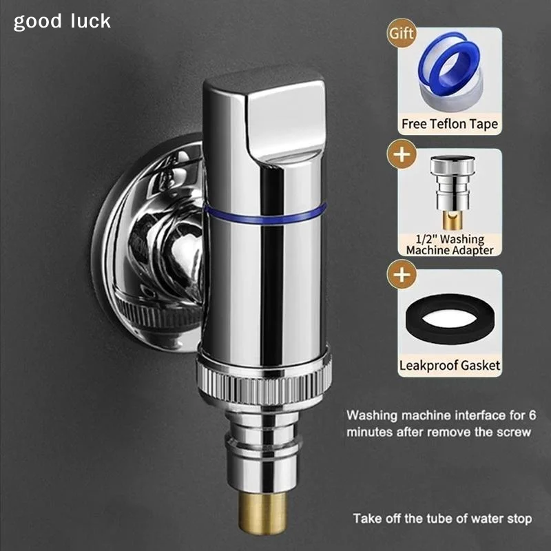 Multi Use Stainless Steel Washing Machine Faucet Quick Opening Angle Valve Rotary Switch Automatic Water Stop Valve Specific