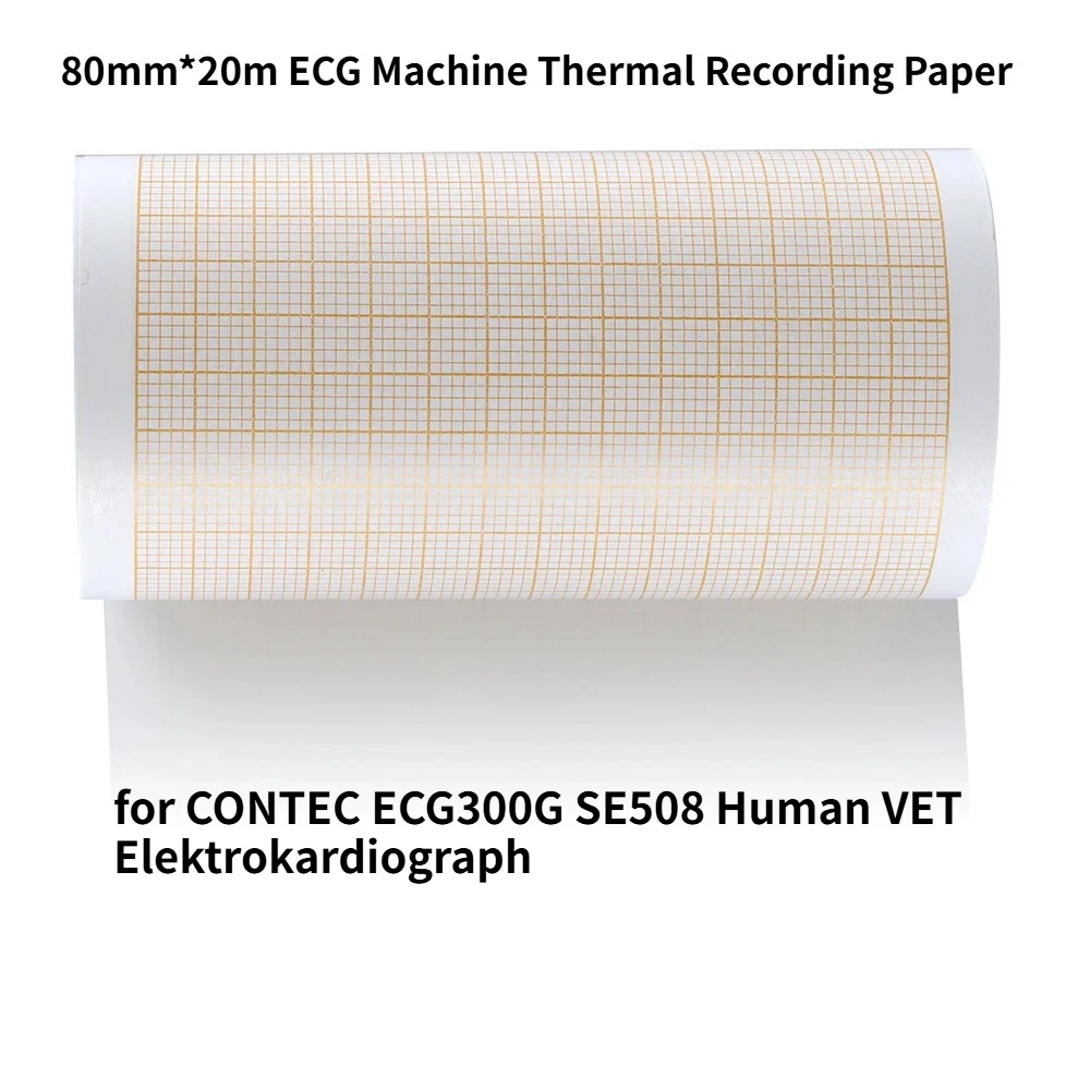 80mm*20m ECG Machine Thermal Recording Paper Accessories EKG Print Paper for CONTEC ECG300G SE508 Human VET Elektrokardiograph