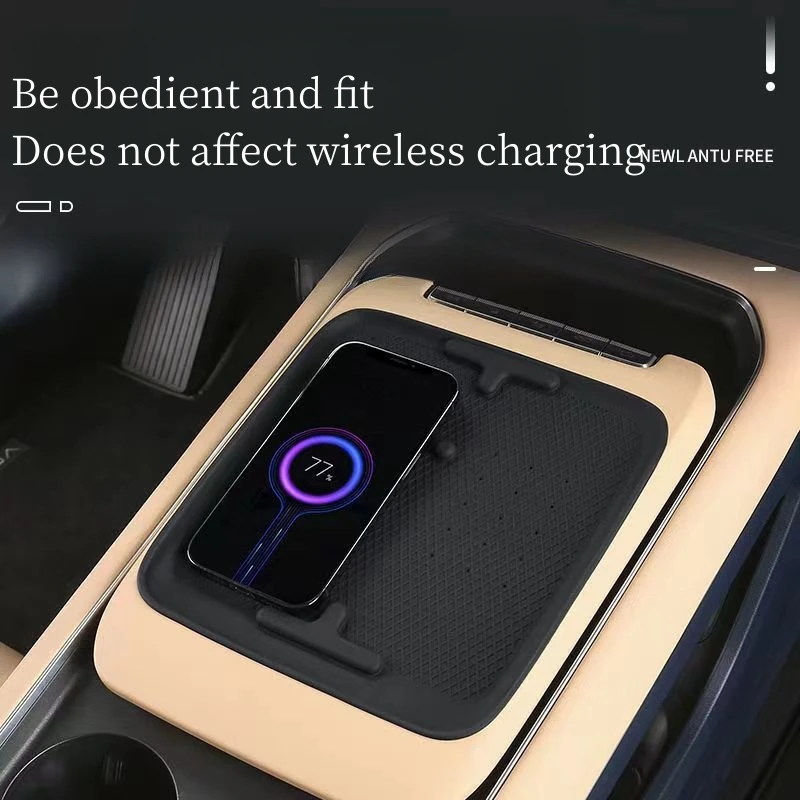 For Voyah Free 2024 Center Wireless Charging Silicone Mat Anti-slip Anti-scratch Protective Mat Interior Modification Accessory