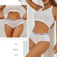 4/5PCS Women Cotton Panties Sexy Low Waist Elastic Briefs Letter Straps Underwear Female Solid Sports Panties Soft Lingerie - Image 3