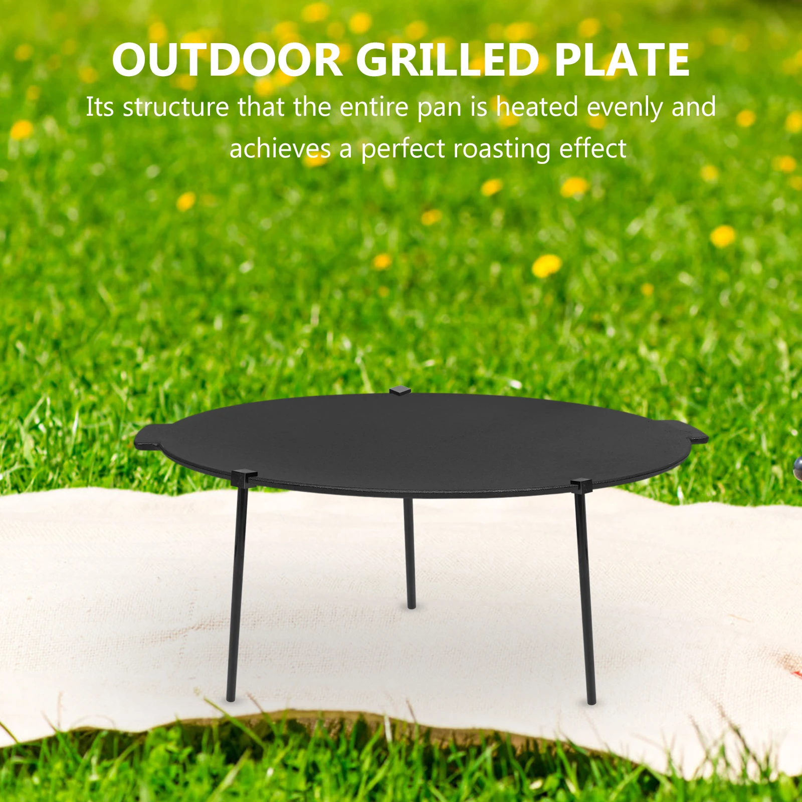 

1 set Outdoor Grill Pan Bracket Sturdy Aluminum Alloy BBQ Grilling Holder Portable Camping Cookware Nonstick Steak Plate Stand