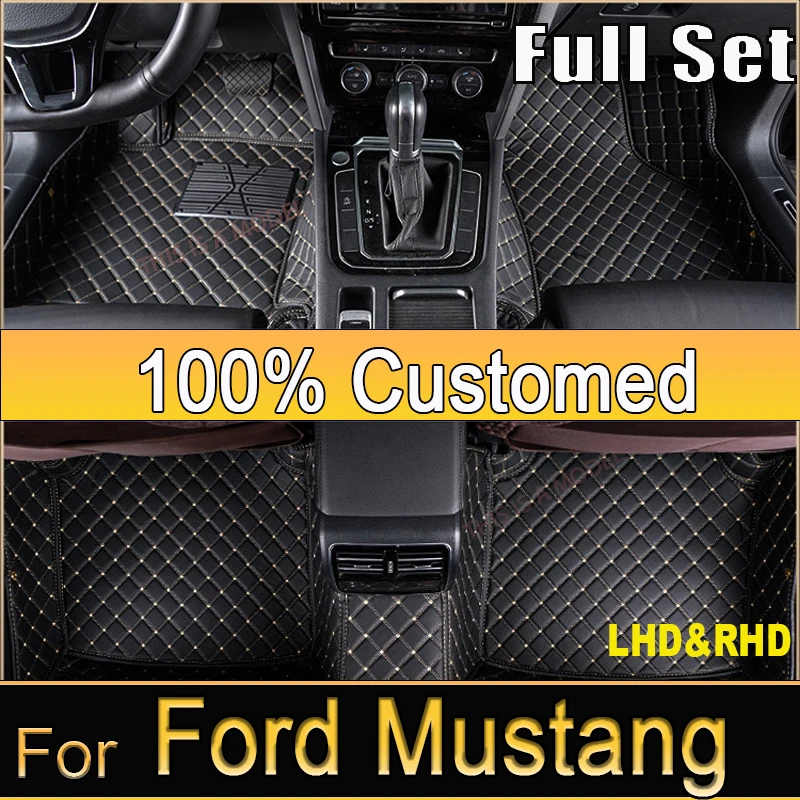 Car floor&Trunk mats for Ford Mustang 2015-2022 16 17 18 19 20 21 Custom foot Pads automobile carpet cover interior accessories