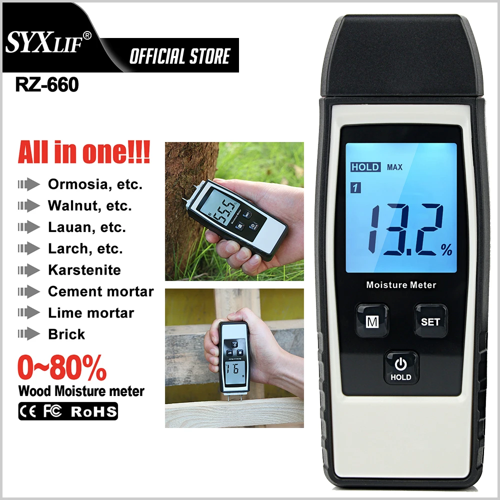 

SYXLIF Wood Moisture Meter Plant/Paper Humidity Tester Wall Hygrometer Wood / Timber Damp Detector Concrete Wood Moisture Meter