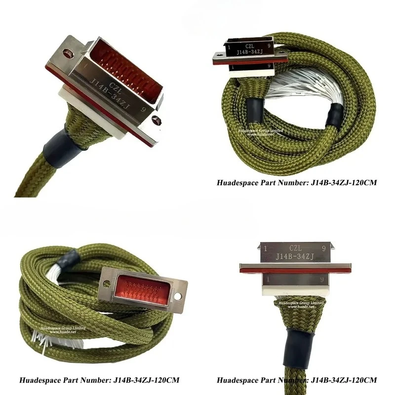 J14B-34ZJ-1200 plug socket military specification 34-pin aviation electrical connector aluminum alloy shell gold-plated