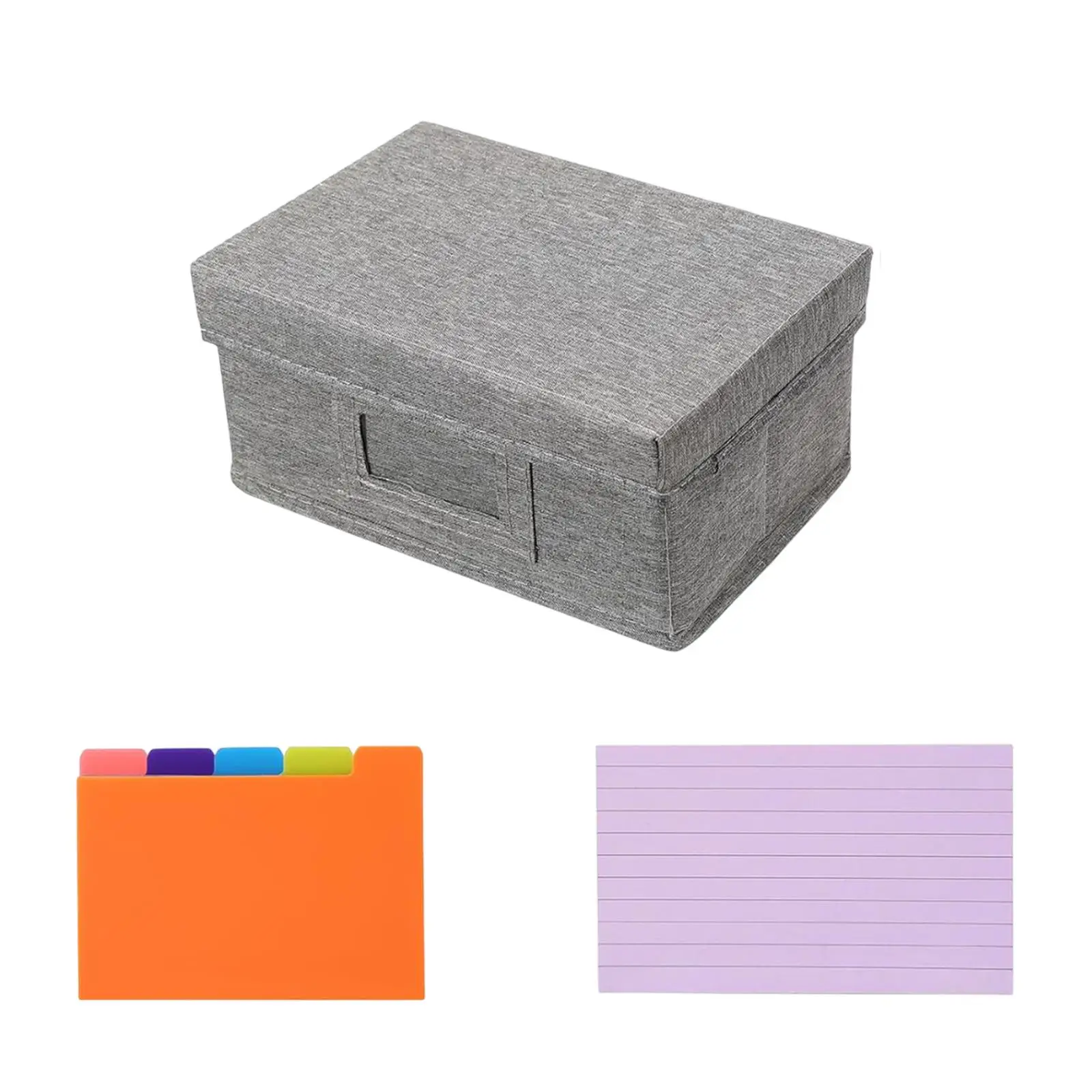 Index Card Dividers Box Container Foldable Large Capacity with Lid Lightweight Organizer