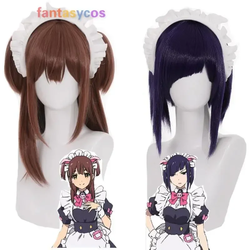 Anime Akiba Maid War Nagomi Wahira Cosplay Wig Ranko Mannen Hair Heat-resistant Fiber Wigs for Halloween Costume   Wig Cap