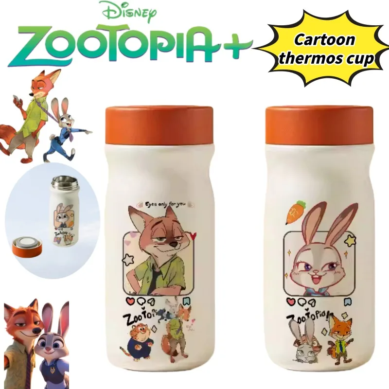 

Disney Zootopia Insulated Water Bottle,Judy Drinking Cup, Nick Couple Rabbit and Fox Stainless Steel Stylish Direct Drinking Cup