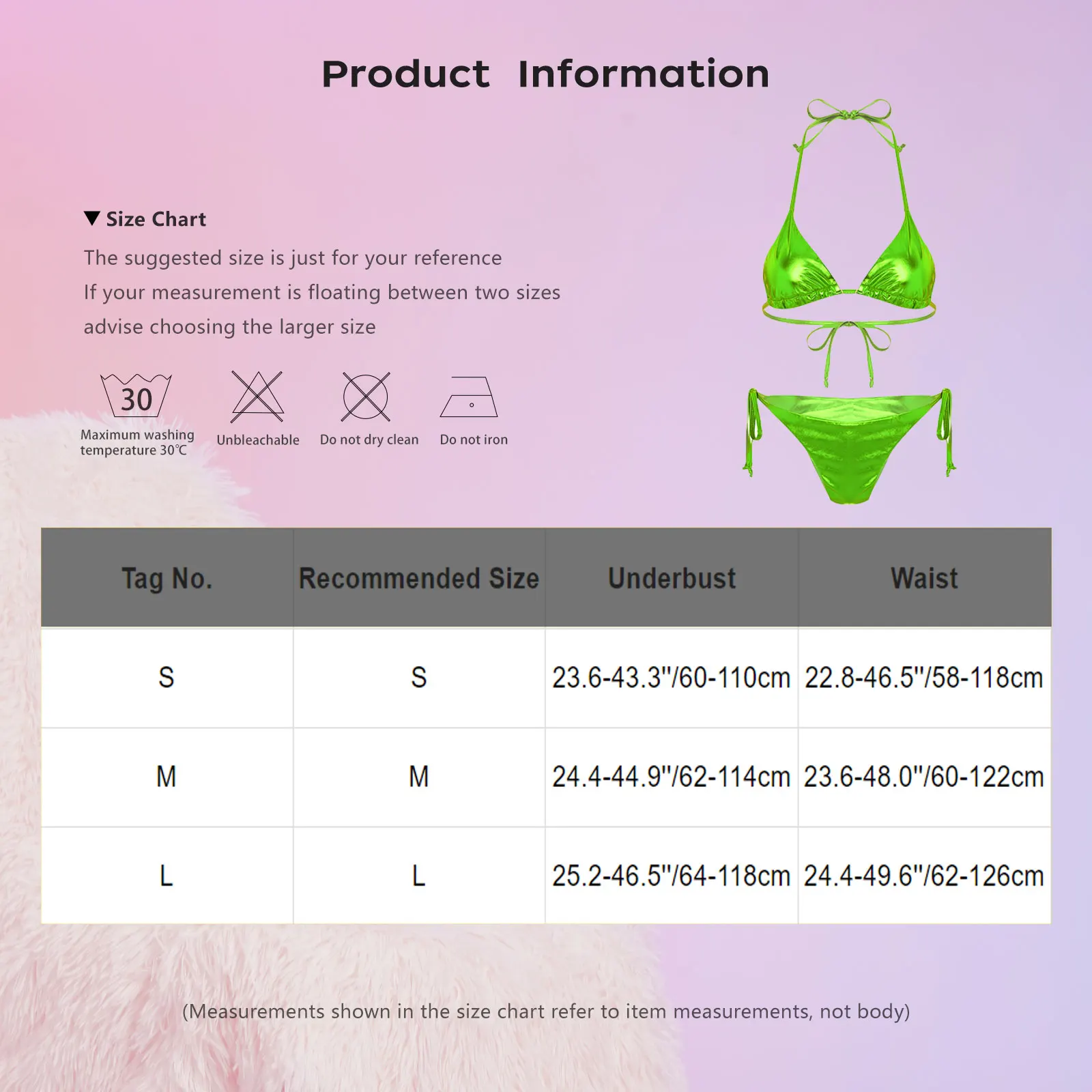 Womens Liquid Metallic Triangle Bikini Sets Halter Two Piece Padded Tops with Tie Side Bottoms String Swimwear Bathing Suit