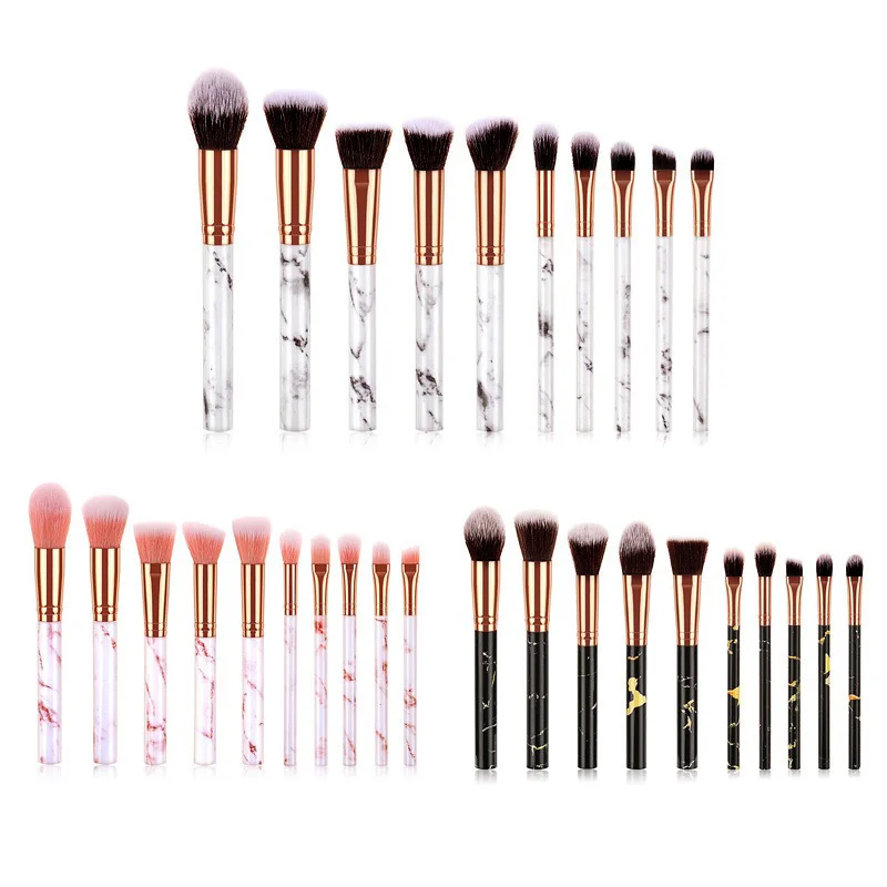 

Marble makeup brush, eyeshadow brush, contour brush, blush brush, 10 marbling set brushes, make-up tool set