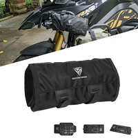 Bolsa enrollable negra para herramientas de motocicleta, alforjas portátiles para Motor, bolsa de almacenamiento de herramientas lateral, bolsa de herramientas de trabajo para reparación de viajes al aire libre