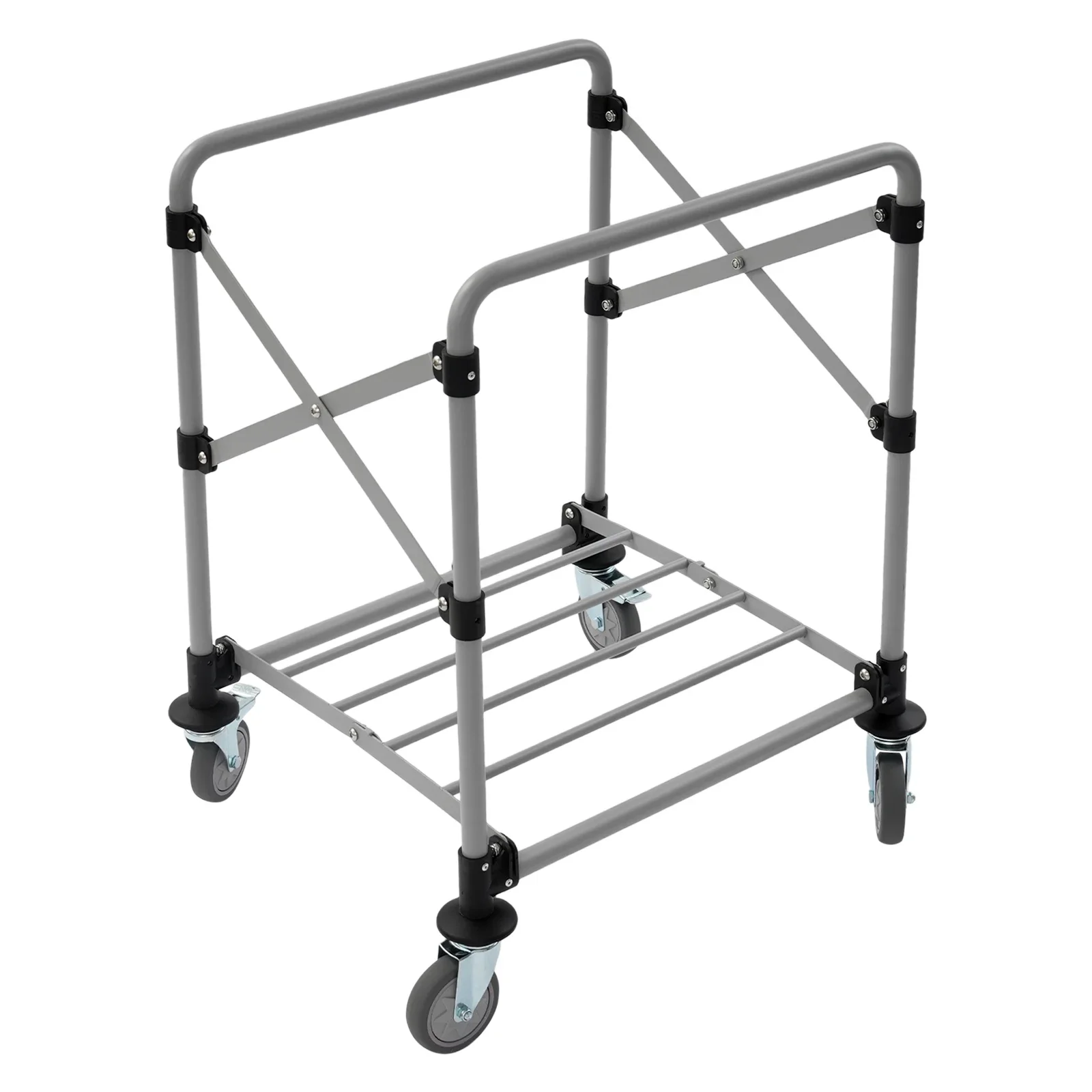 ตะกร้าซักผ้าพับได้โครงเหล็กผ้าอ็อกซ์ฟอร์ดสีน้ำเงิน ขนาด 60*60 ซม. พร้อมล้อเบรก รับน้ำหนักได้ 220 ปอนด์ สำหรับใช้ในเชิงพาณิชย์