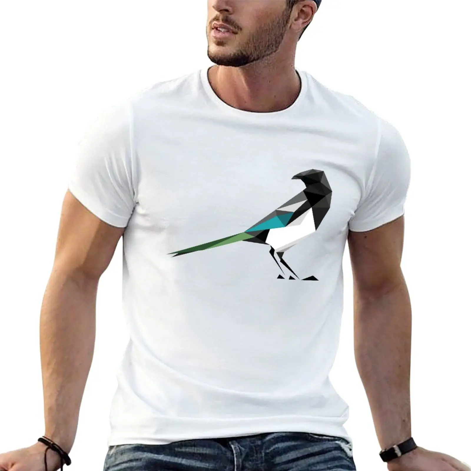 

New Geometric Magpie T-Shirt Aesthetic clothing T-shirt for a boy big and tall t shirts for men